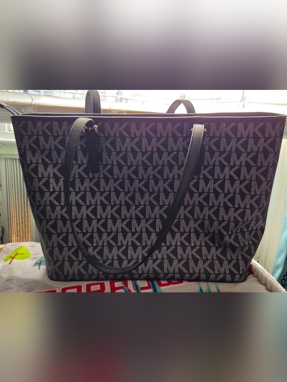Michael Kors Black MK Logo Tote
